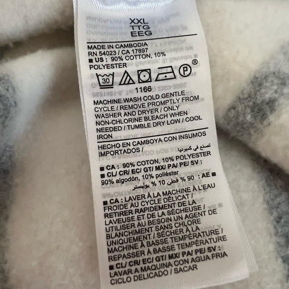 Old Navy XXL Quarter Zip White Black Stripe Sweatshirt Casual Loungewear - Picture 7 of 9